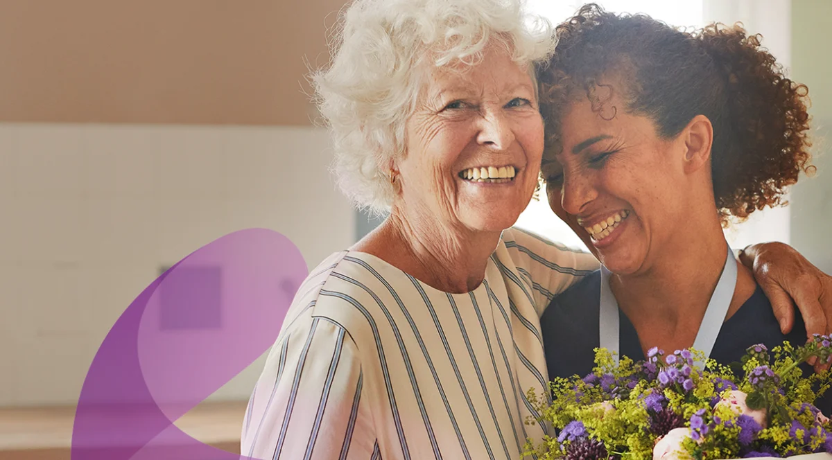 a man and woman smiling