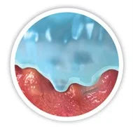 a blue and red planet